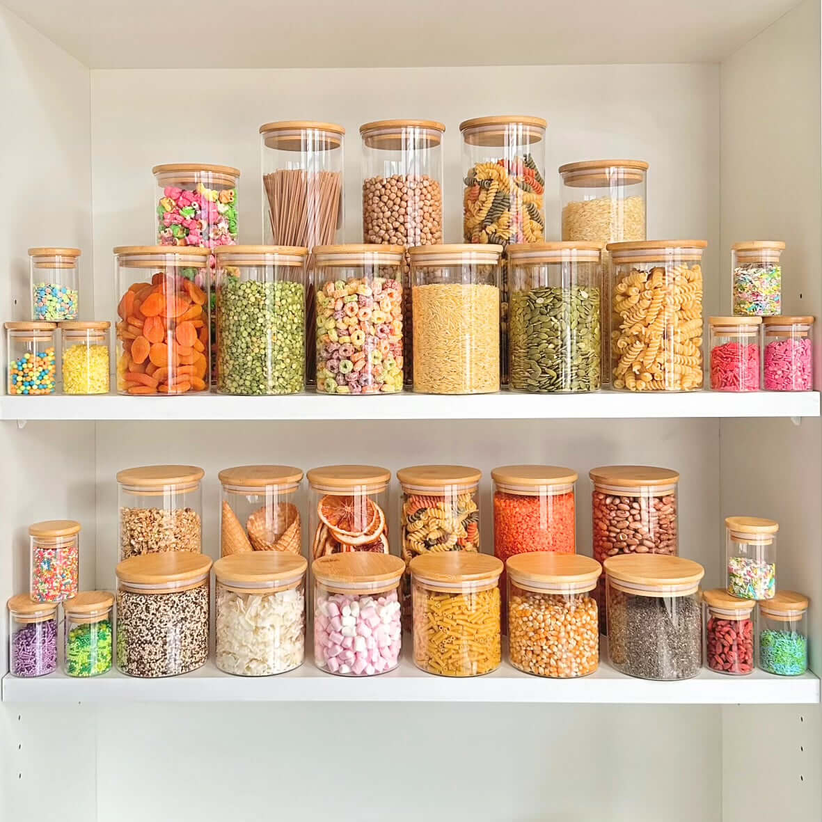 Round Glass Jar with Bamboo Lid - 840ml