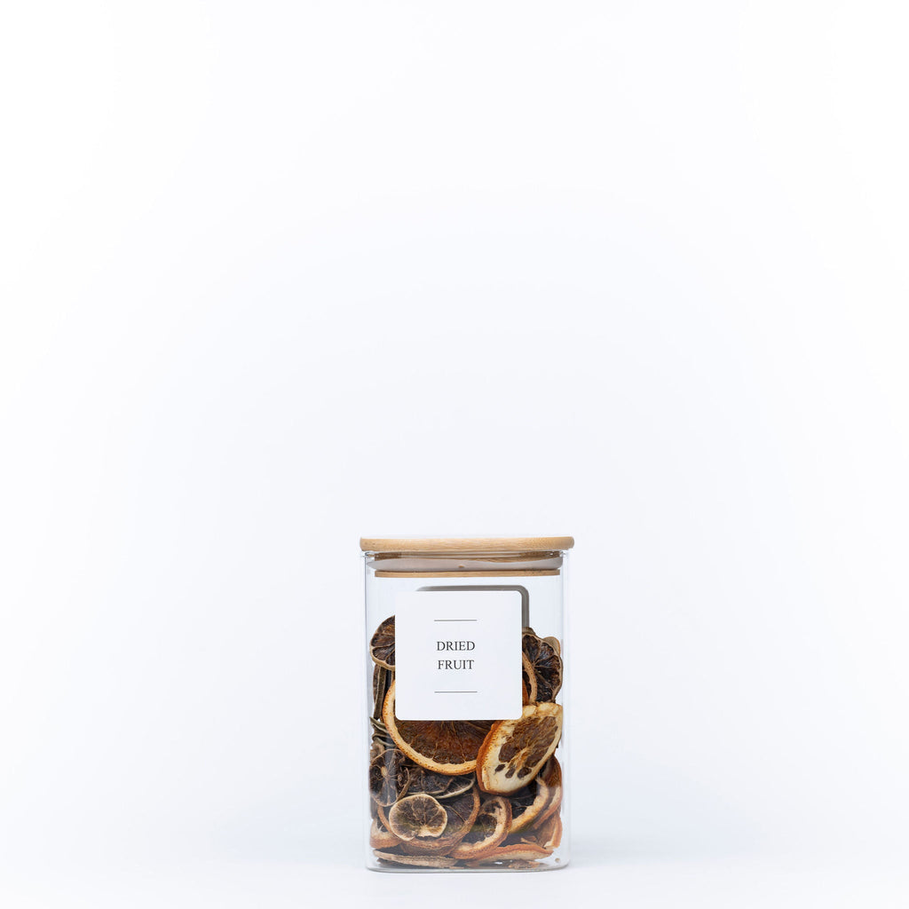 Square Glass Jar with Bamboo Lid – 1100ml