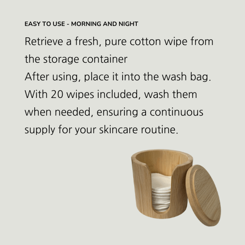 Reusable Pure Cotton Makeup Remover Pads - 20 Pack with Container