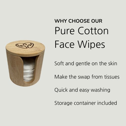 Reusable Pure Cotton Makeup Remover Pads - 20 Pack with Container